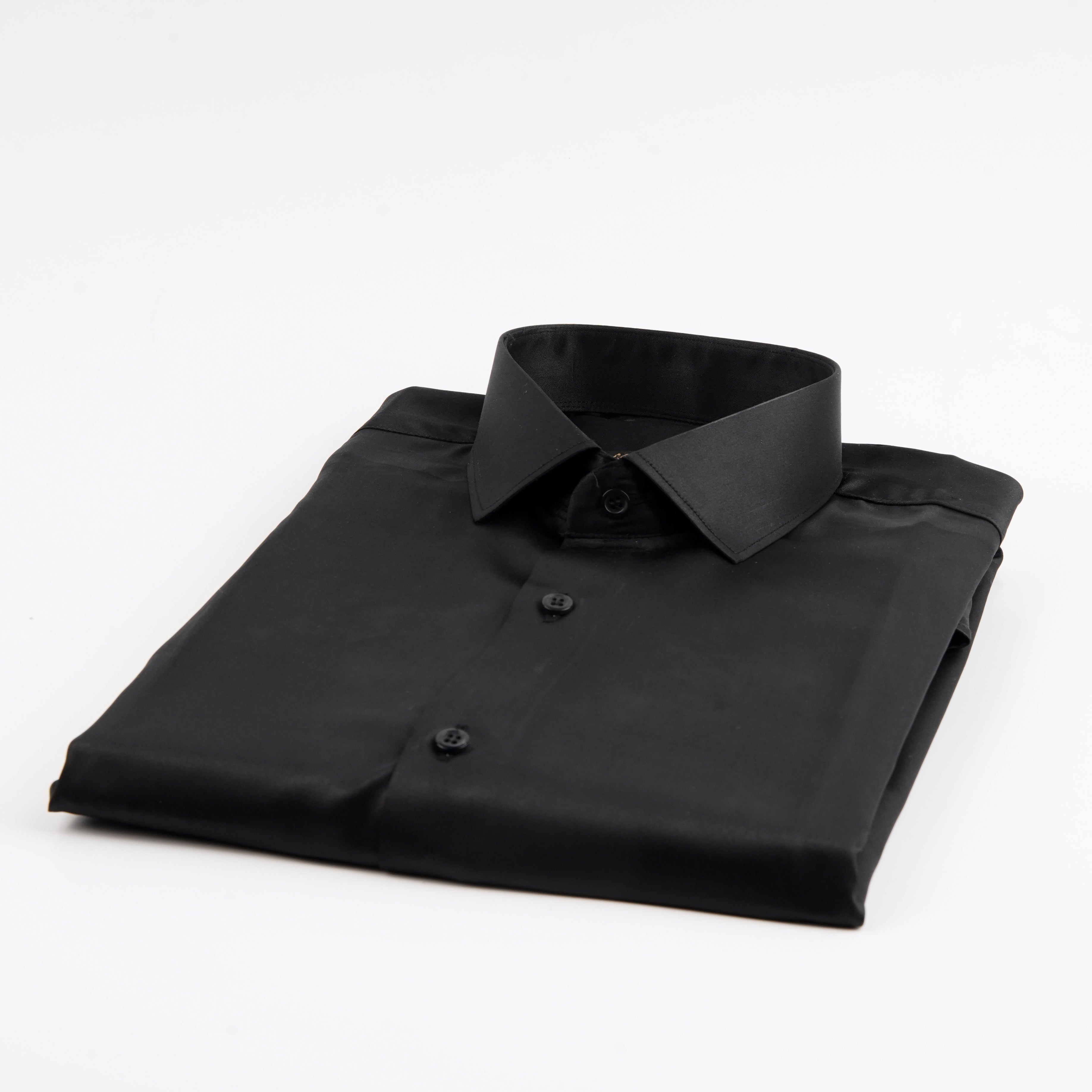 Jet Black Silk formal shirt 00240