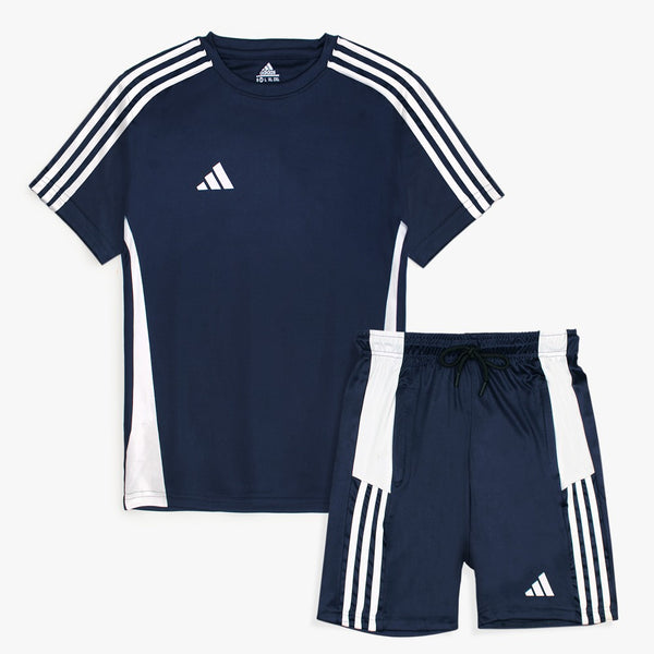 ADS 4-WAY STRETCH active wear Navy Shorts Tracksuit(00458)