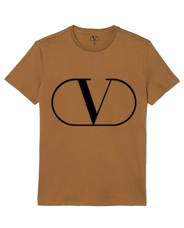 VLTN Printed Cotton Mustard T-Shirt (00429)