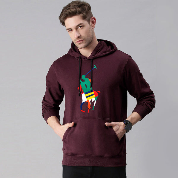 RL Printed  Premium maroon pull-over (00234)