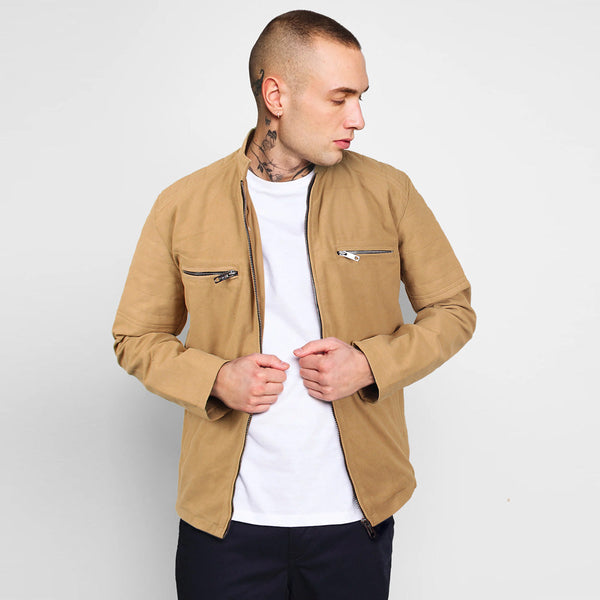 ZRA-Zip suede mustard bomber jacket (00218)