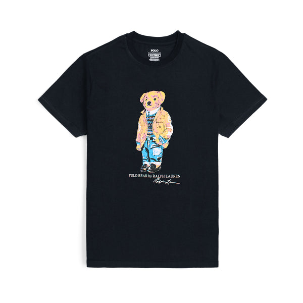 RL bear Imported soft cotton black T-Shirt (00244)