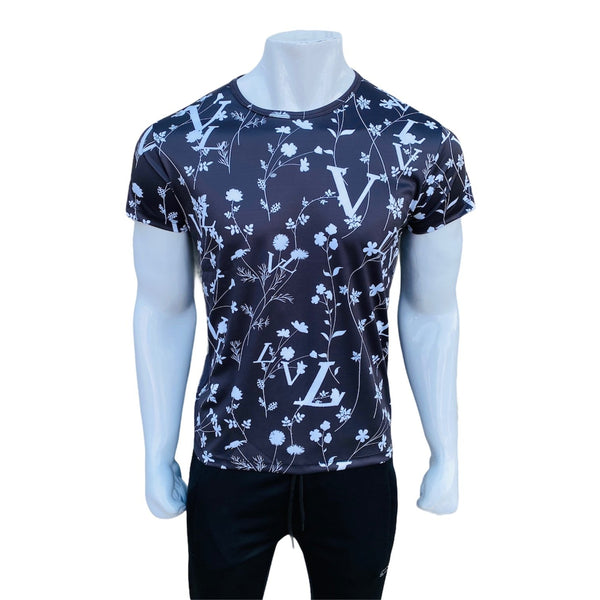 lVX exclusive black-allover printed slim fit T-Shirt-99