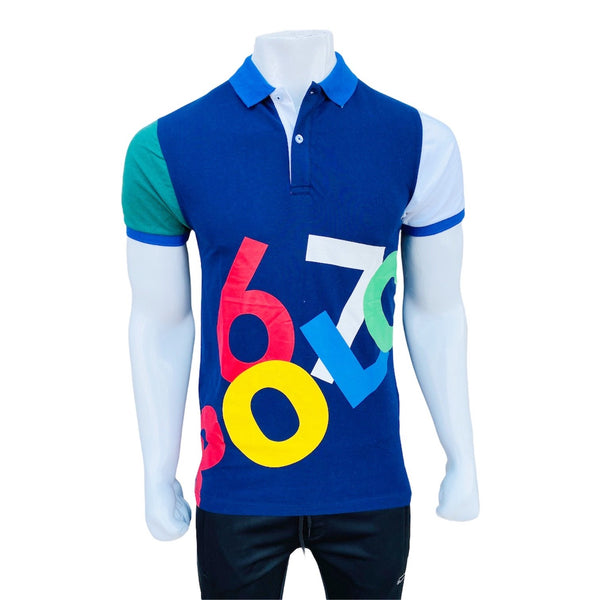 RL blue printed-11 polo shirt