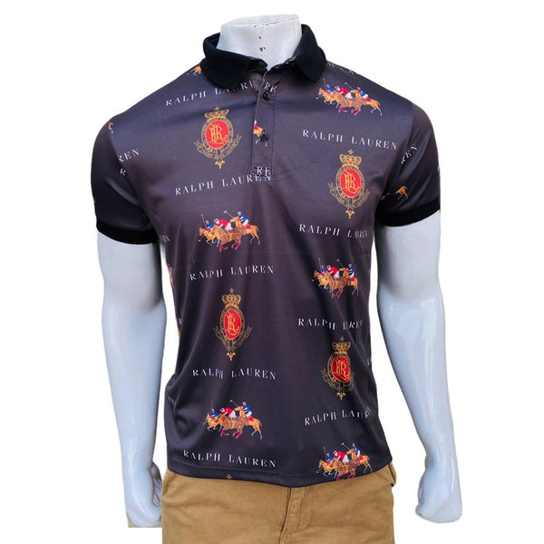 RL black printed -138 polo shirt