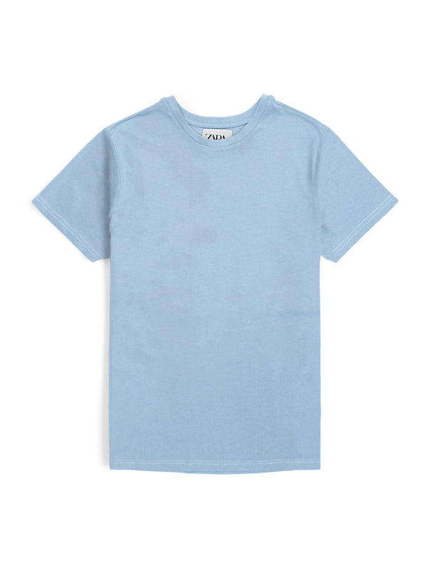 ZR Lblue basic cotton regular sleeves T-Shirt (00313)