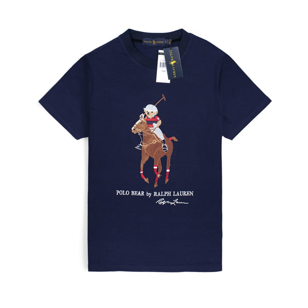 RL HR-BEAR navy Imported soft cotton T-Shirt (00158)