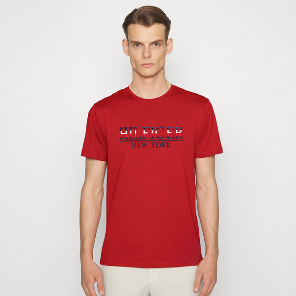 TMY-EMB175 red slim fit T-Shirt (00180)