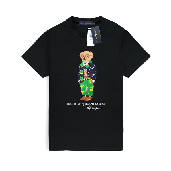 RL BEAR black Imported soft cotton T-Shirt (00158)